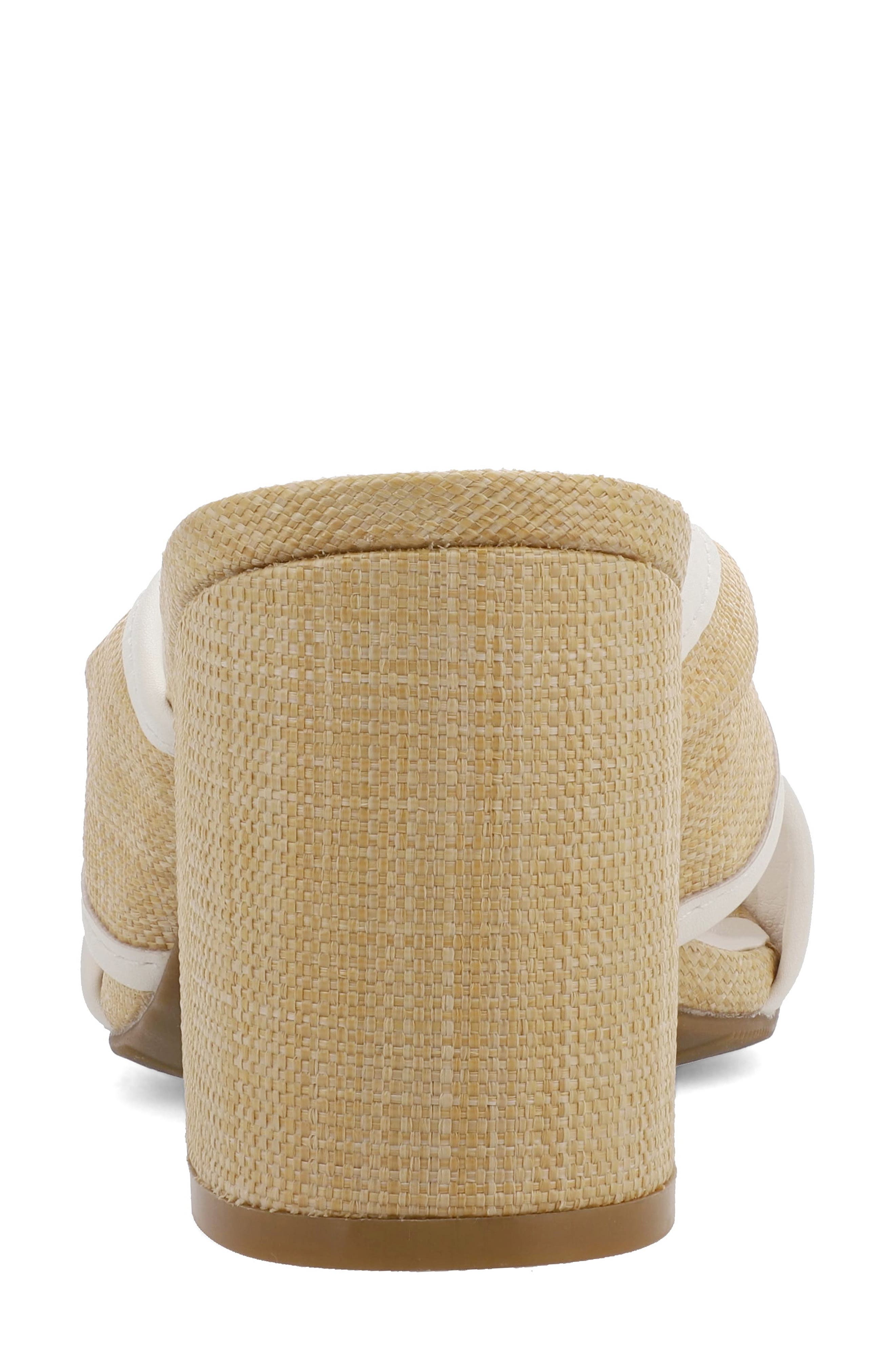 MIA Hania Block Heel Sandal, Alternate, color, Natural W/ White