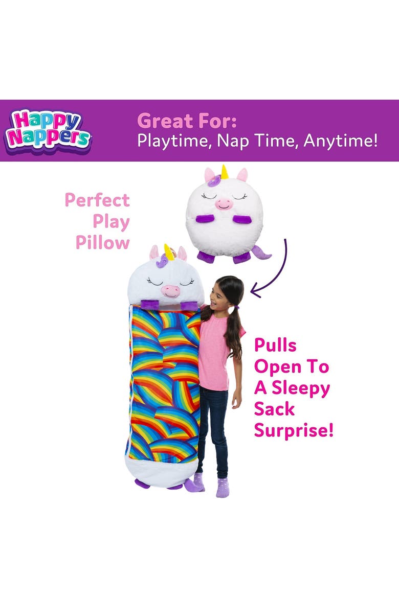 White Unicorn 2In1 Pillow & Sleeping Bag Large 66X30 Inch, Kids 7+, Alternate, color, Multicolored