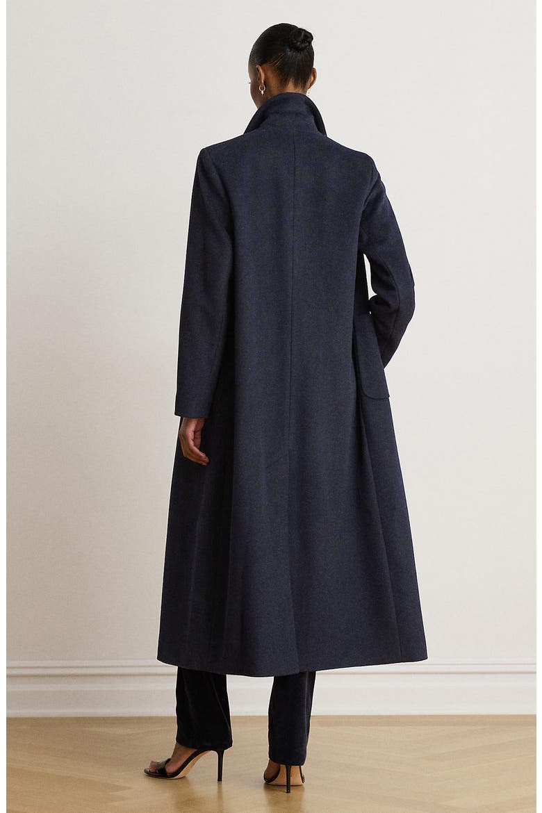 Double Breasted Longline Wool Blend Coat, Alternate, color, REGAL NAVY