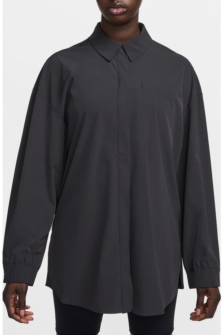 24.7 Dri-Fit Button-Up Shirt, Main, color, 010 BLACK/BLACK