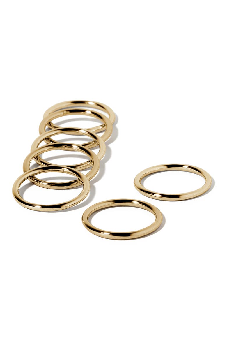 Set of 7 Stackable Rings (Nordstrom Exclusive), Alternate, color, YELLOW GOLD
