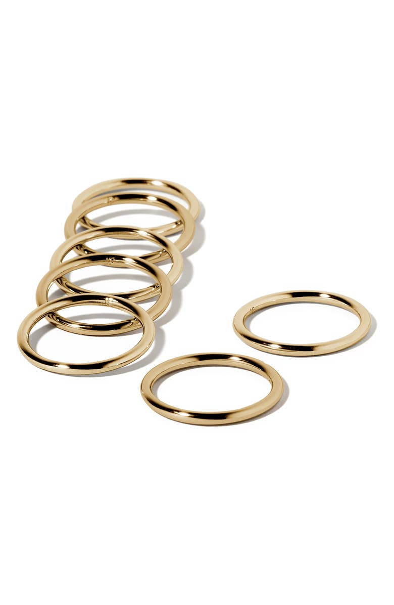 Jennifer Fisher Set of 7 Stackable Rings, Alternate, color, Yellow Gold