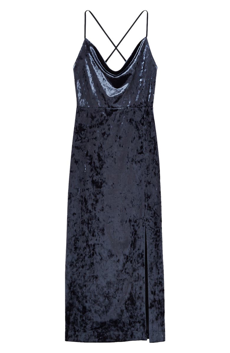 Club Monaco Cross Back Cowl Neck Velvet Midi Dress | Nordstrom