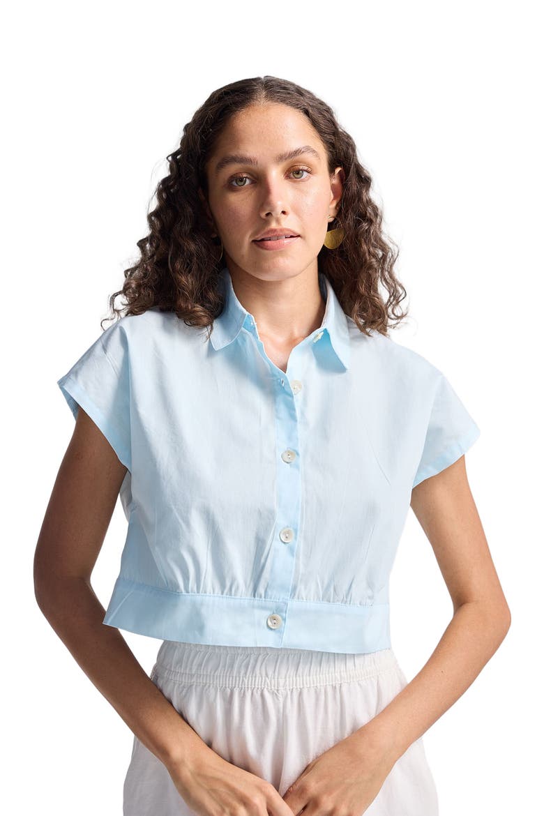 Oversized Crop Shirt, Alternate, color, Summer Blue