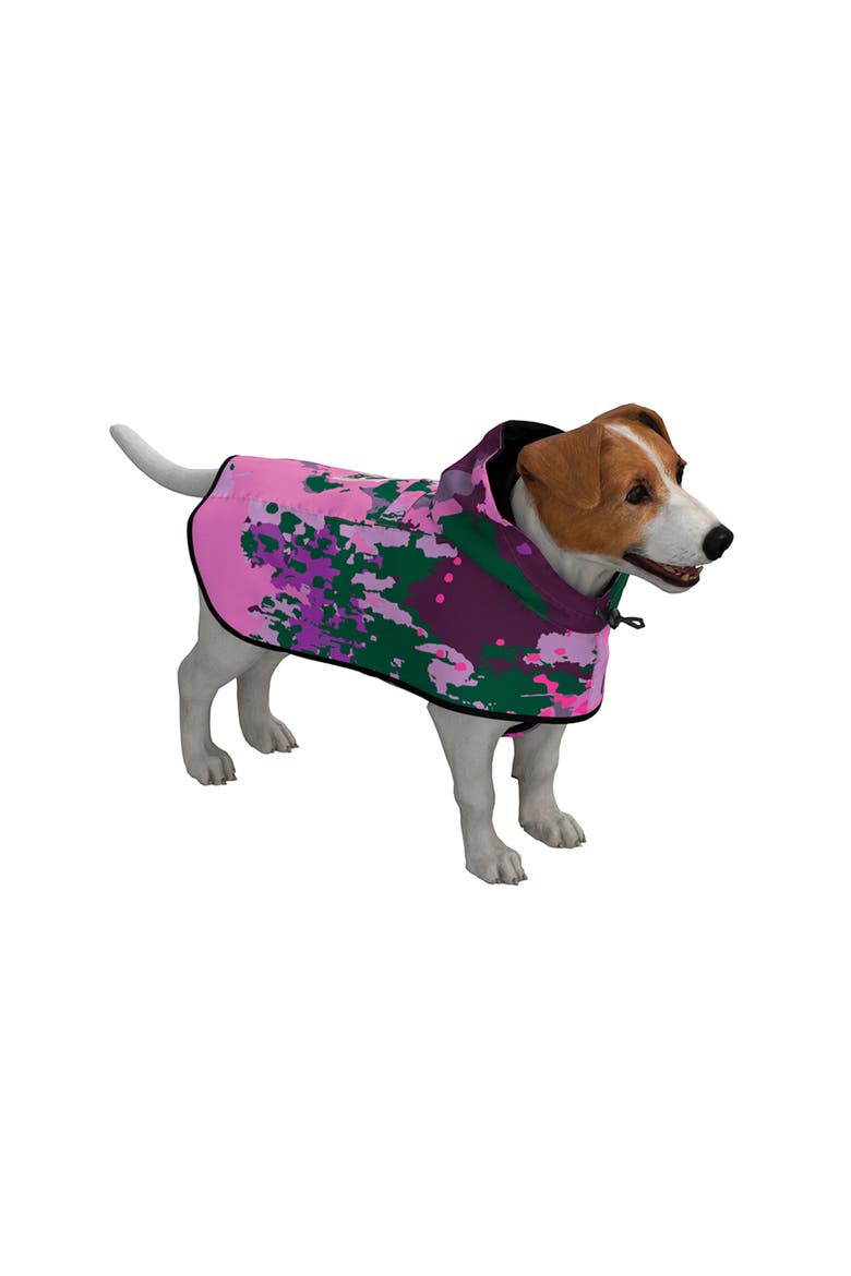 Dog Rain Poncho Digi Spring, Main, color, Pink