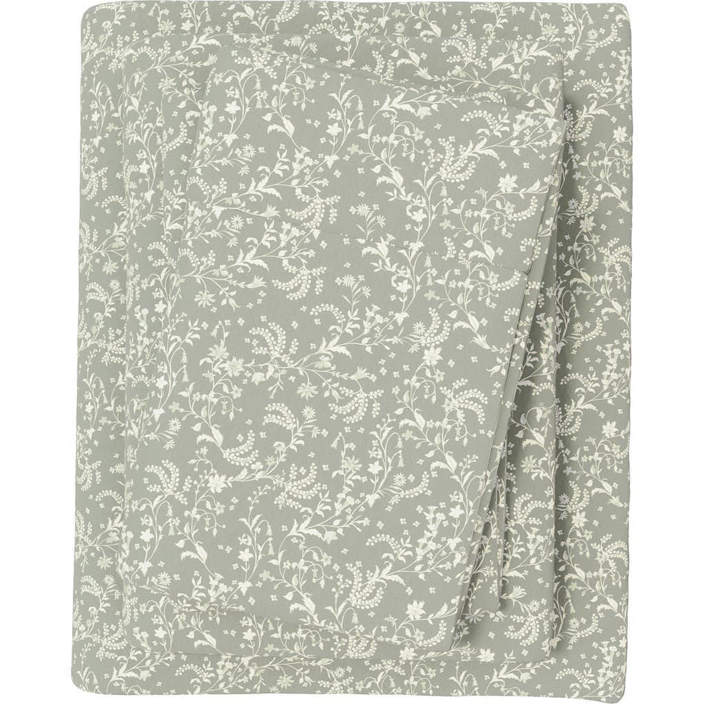 Woven & Weft Winter Floral 4-piece Flannel Bed Sheet Set In Gray