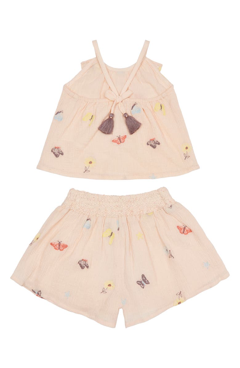 Peek Essentials Keena Butterfly Embroidered Tank & Shorts Set, Alternate, color, 