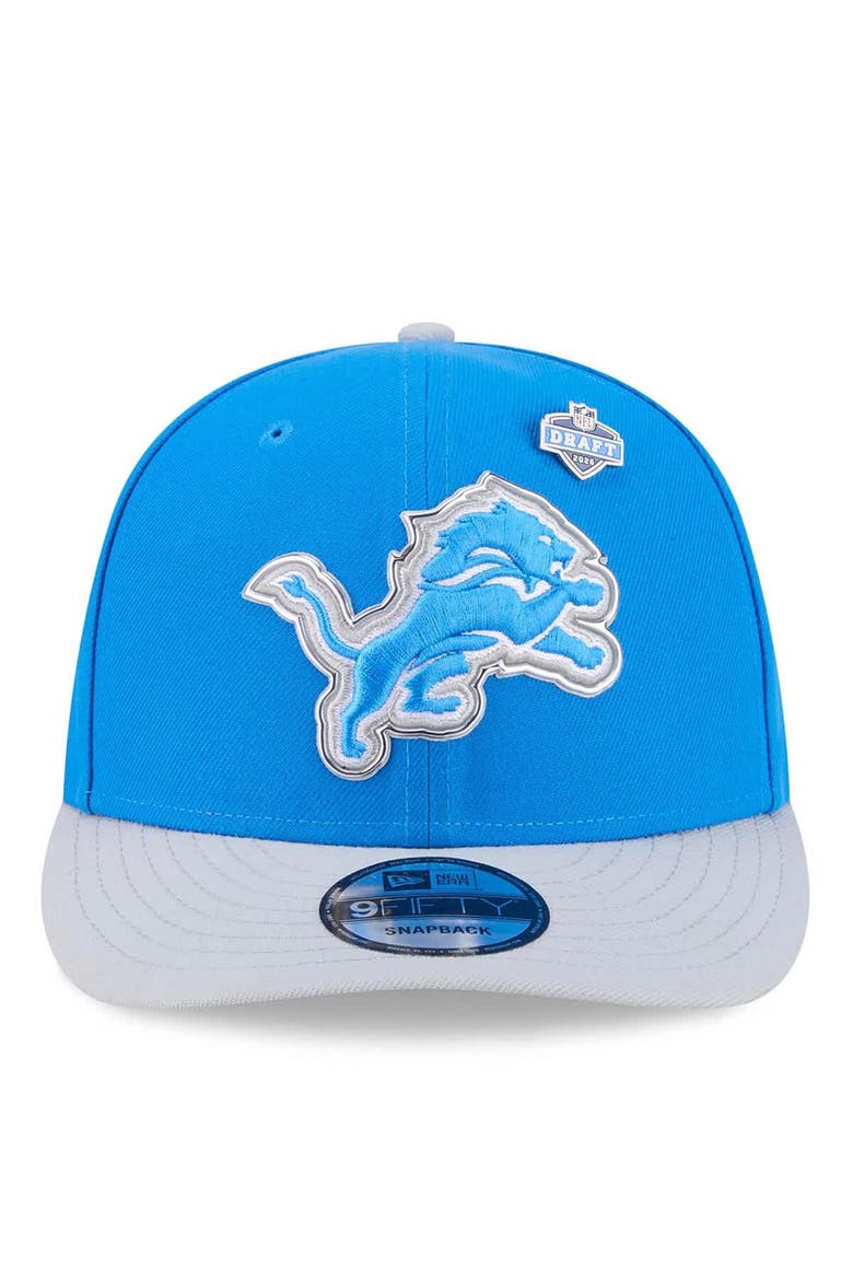 Men's New Era  Blue/Silver Detroit Lions 2026 NFL Draft On Stage Pre-Curved 9FIFTY Snapback Hat, Alternate, color, Blue