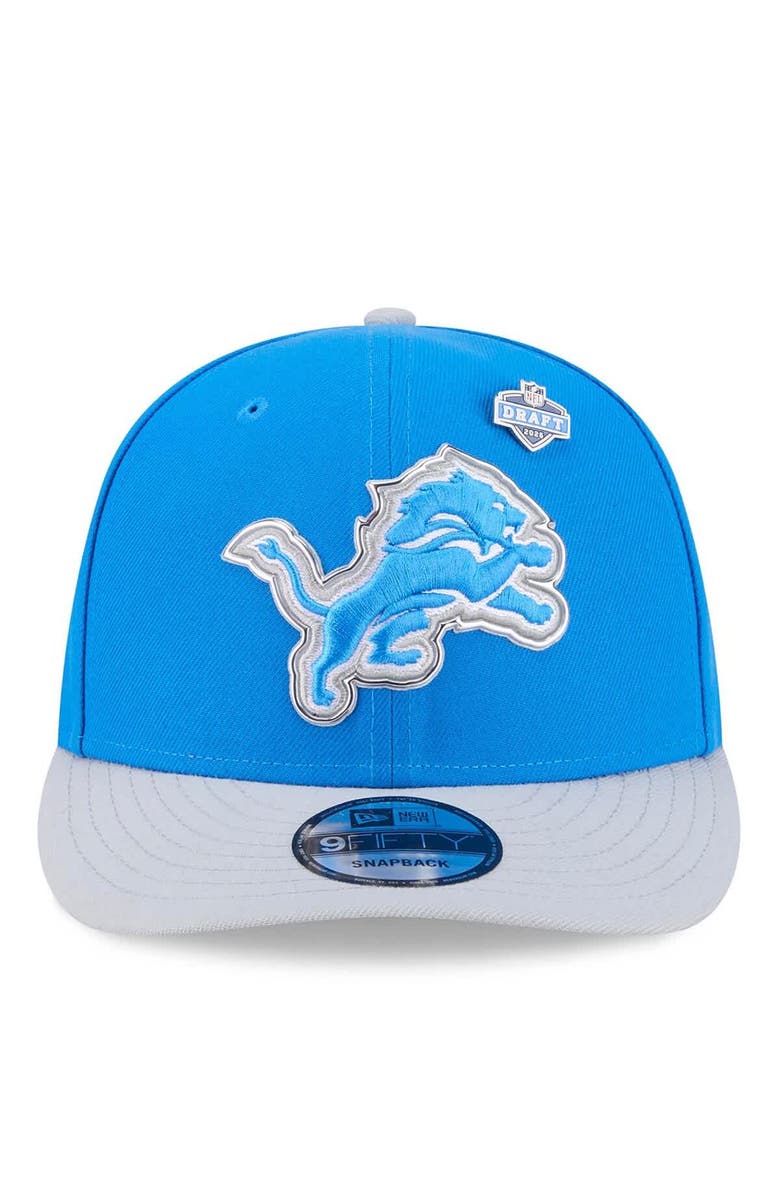 New Era Men's New Era  Blue/Silver Detroit Lions 2026 NFL Draft On Stage Pre-Curved 9FIFTY Snapback Hat, Alternate, color, Blue