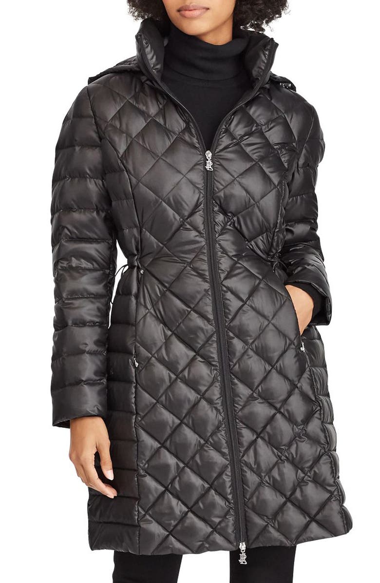 Lauren Ralph Lauren Down Packable Quilted Hooded Coat, Main, color, 