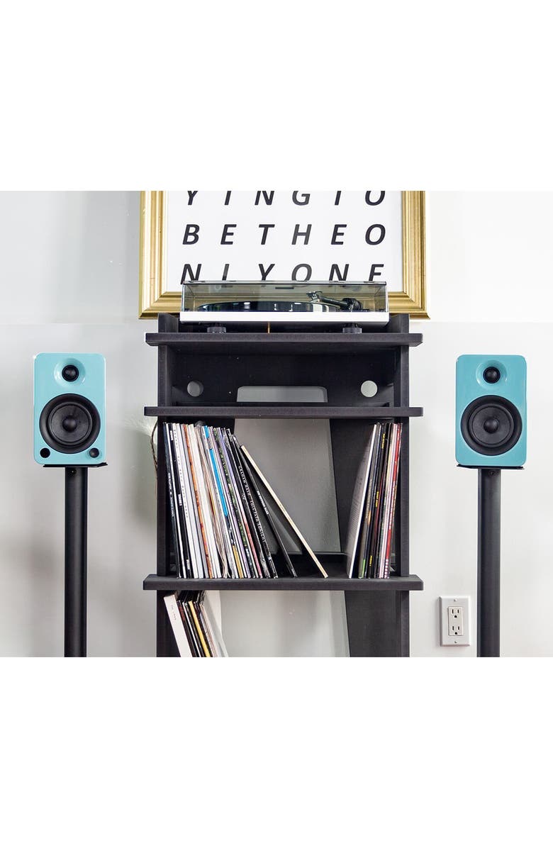 Kanto SP32PL 32 Inch Bookshelf Speaker Stands with Rotating Top Plates and Cable Management, Alternate, color, Black