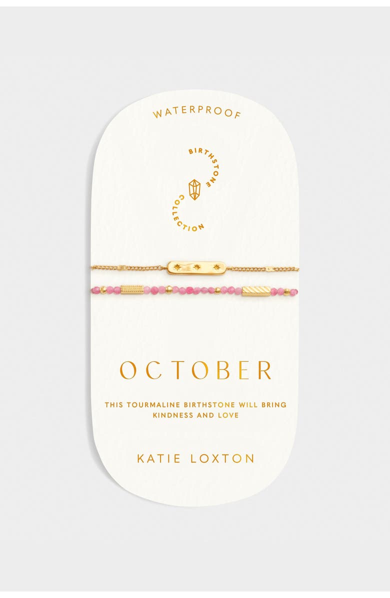 Katie Loxton Birthstone Bracelet 'October' in Tourmaline, Alternate, color, October