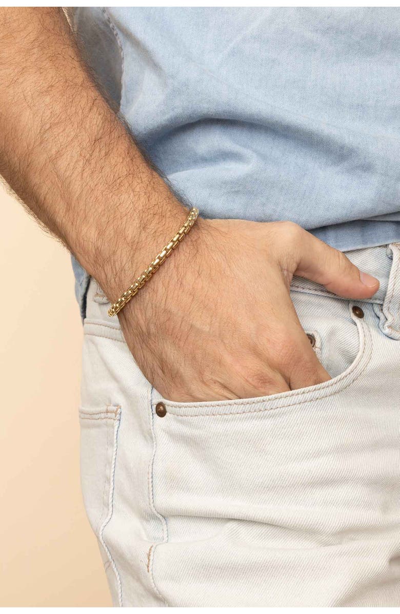 Oradina 14K Yellow Gold Round Bodega Box Bracelet, Alternate, color, Yellow Gold