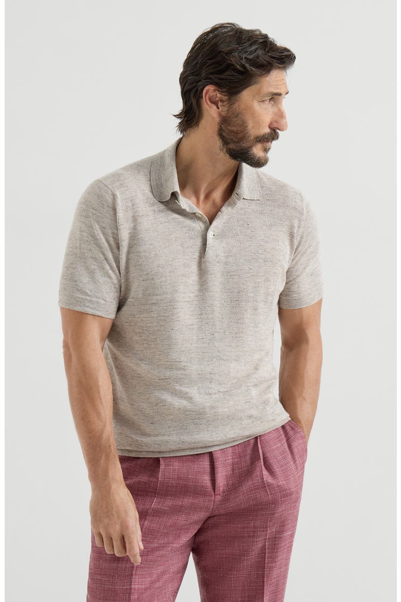 Polo-style sweater, Main, color, Sand