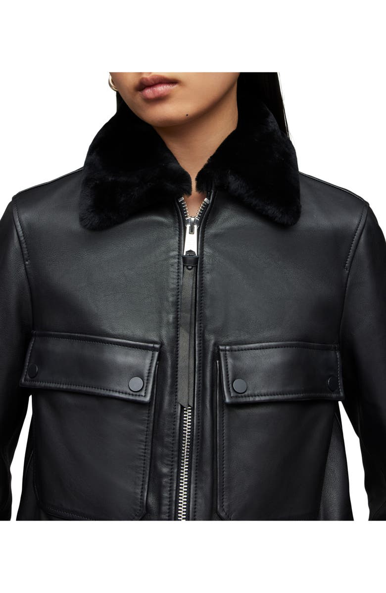 AllSaints Safiya Leather Jacket, Alternate, color, 