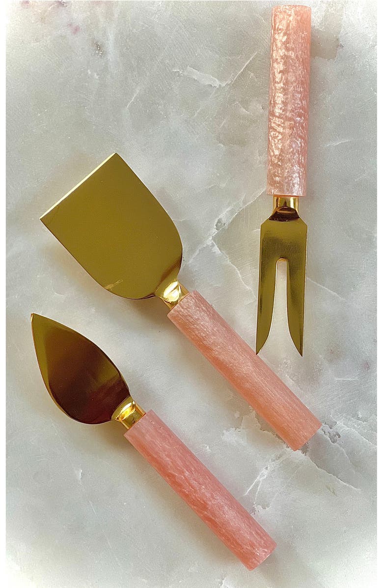 Tiramisu 3-Piece Cheese Serving Set, Alternate, color, Pink