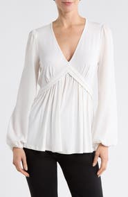 PATRIZIA LUCA V-Neck Flare Top