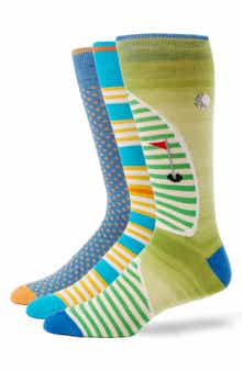 Lorenzo Uomo Assorted 3-Pack Cotton Blend Dress Socks