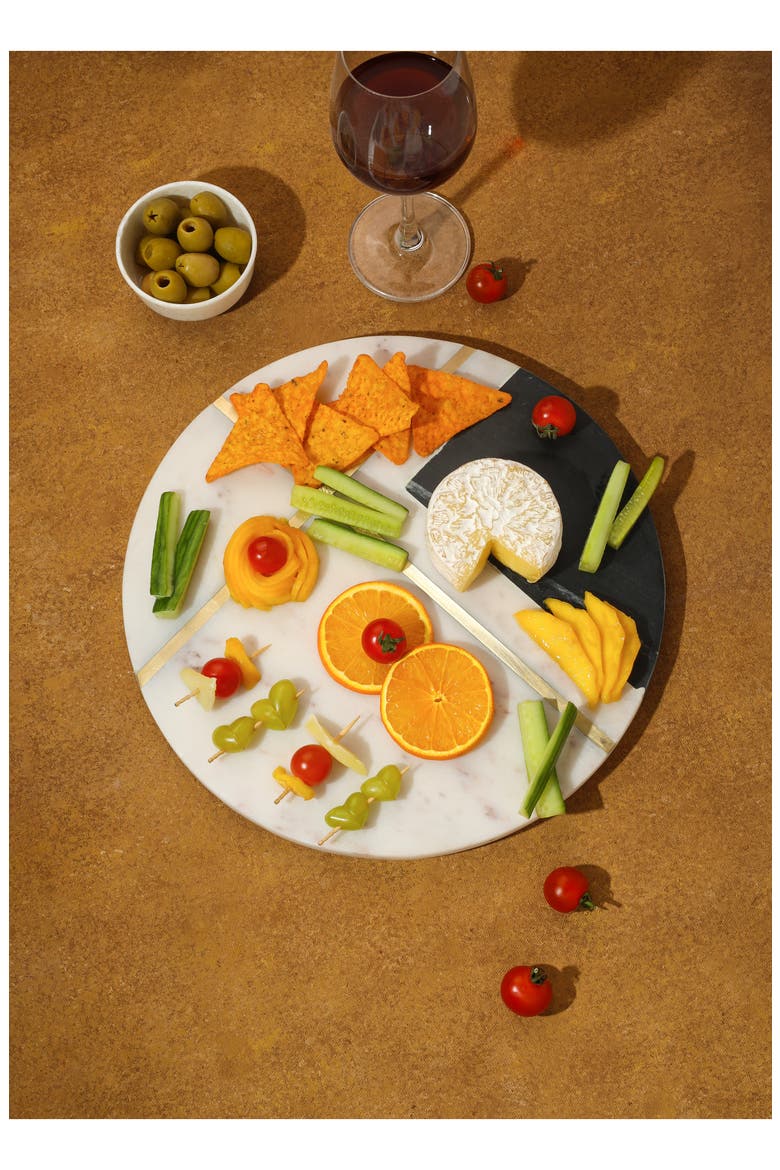Classic Monochrome Marble Platter, Alternate, color, WHITE/ BLACK