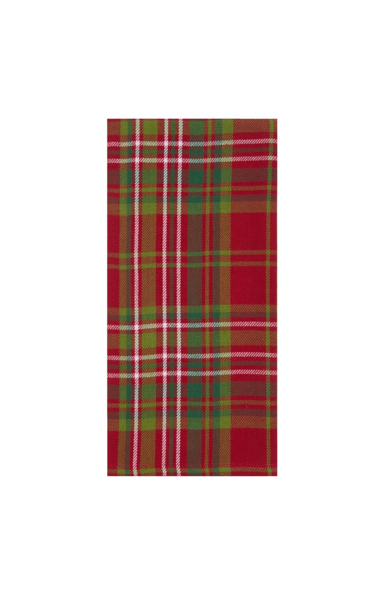 C&F Home 27' X 18" Jonah Plaid Woven Cotton Kitchen Dish Towel Red White and Green Plaid, Alternate, color, Red