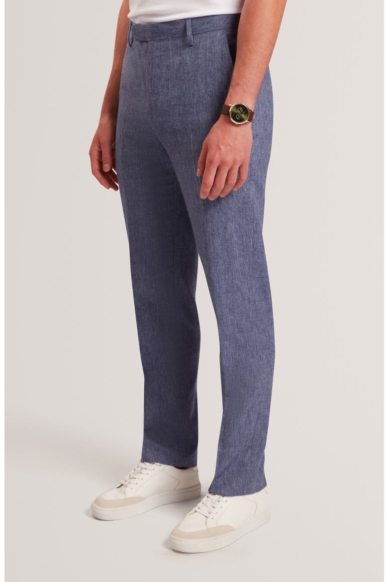 Givrant Slim Fit Linen & Cotton Pants, Alternate, color, NAVY