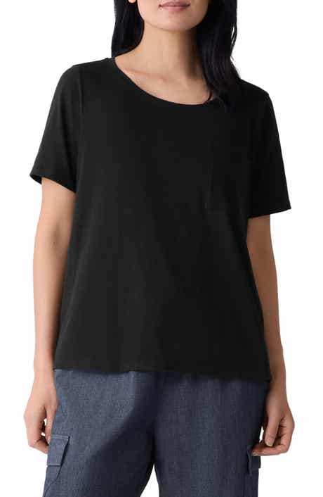 Eileen Fisher Crewneck Pocket Organic Cotton T-Shirt