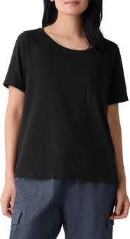 Eileen Fisher Crewneck Pocket Organic Cotton T-Shirt
