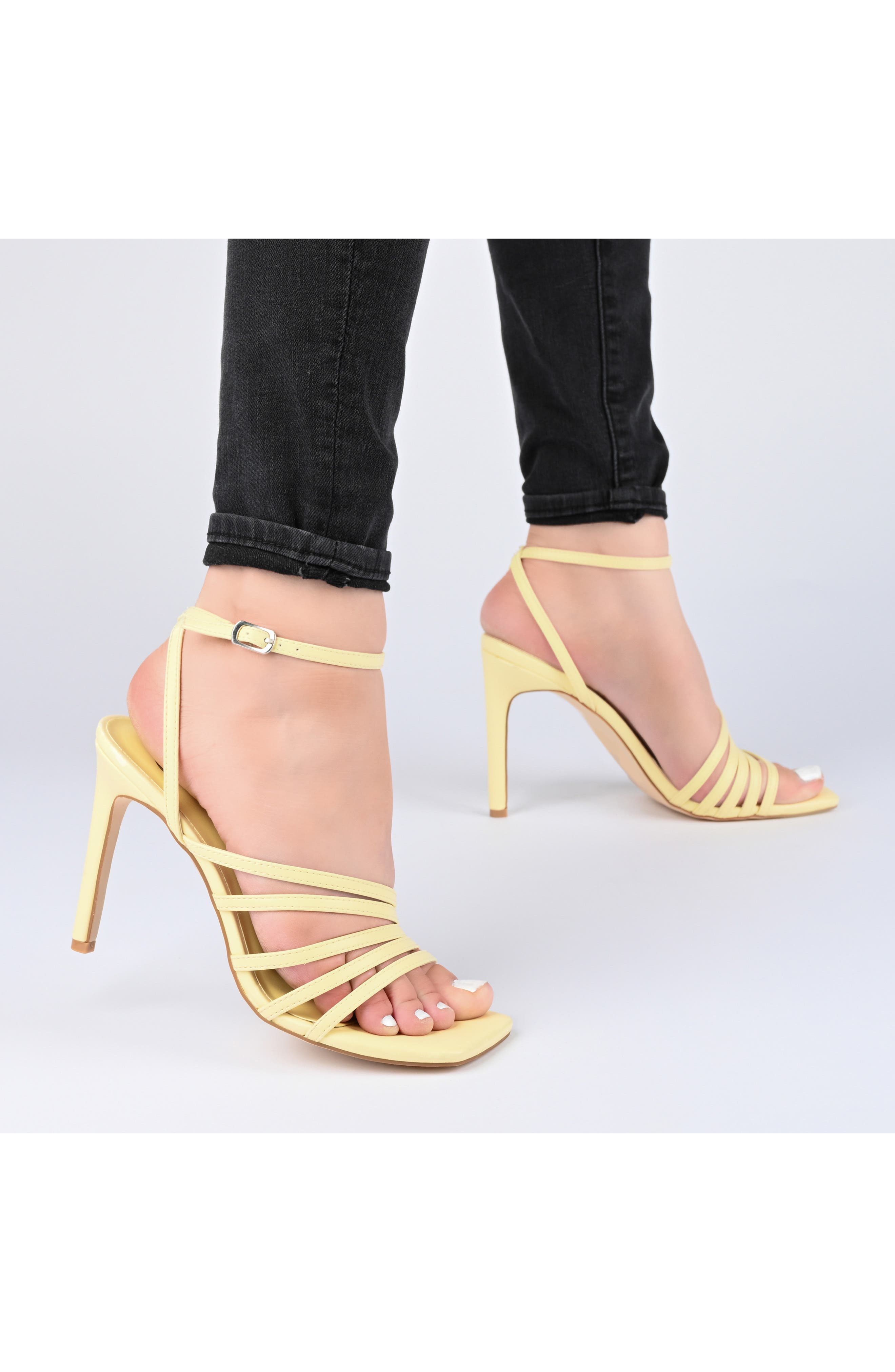 Journee Collection Louella Heeled Sandal, Alternate, color, White