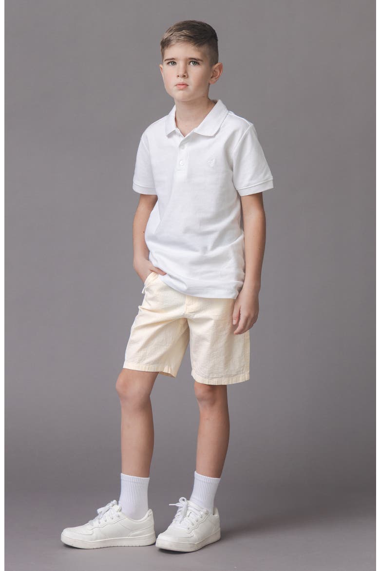 Kids' Organic Seersucker Short, Alternate, color, Yellow Seersucker