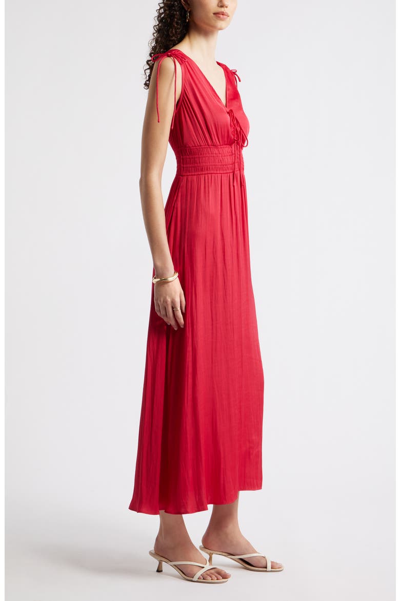 Smocked Waist Sleeveless Maxi Dress, Alternate, color, RED JAZZY