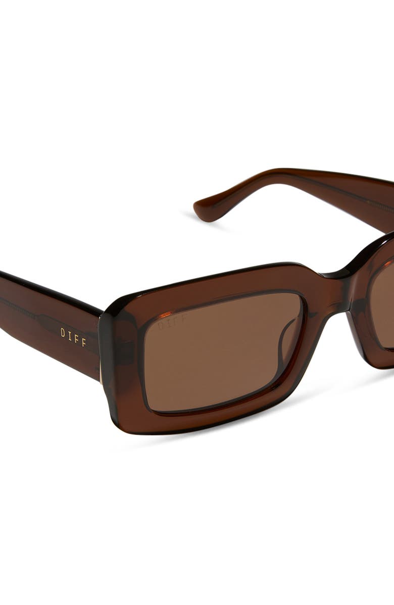 DIFF Indy 51mm Polarized Rectangular Sunglasses, Alternate, color, Brown
