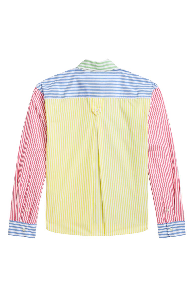 Ralph Lauren Kids' '50s Stripe Colorblock Cotton Button-Up Shirt, Alternate, color, 