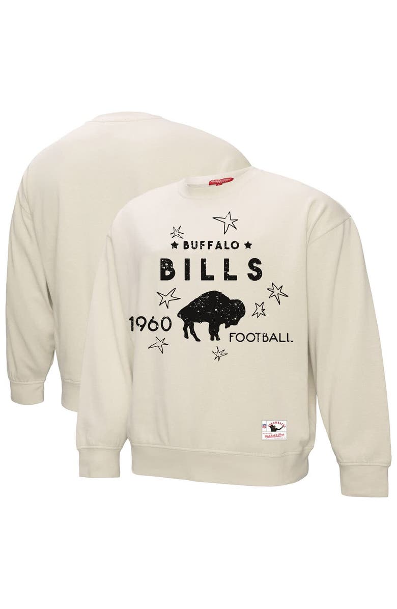 Mitchell & Ness Women's Mitchell & Ness Cream Buffalo Bills Shooting Stars Pullover Sweatshirt, Alternate, color, 