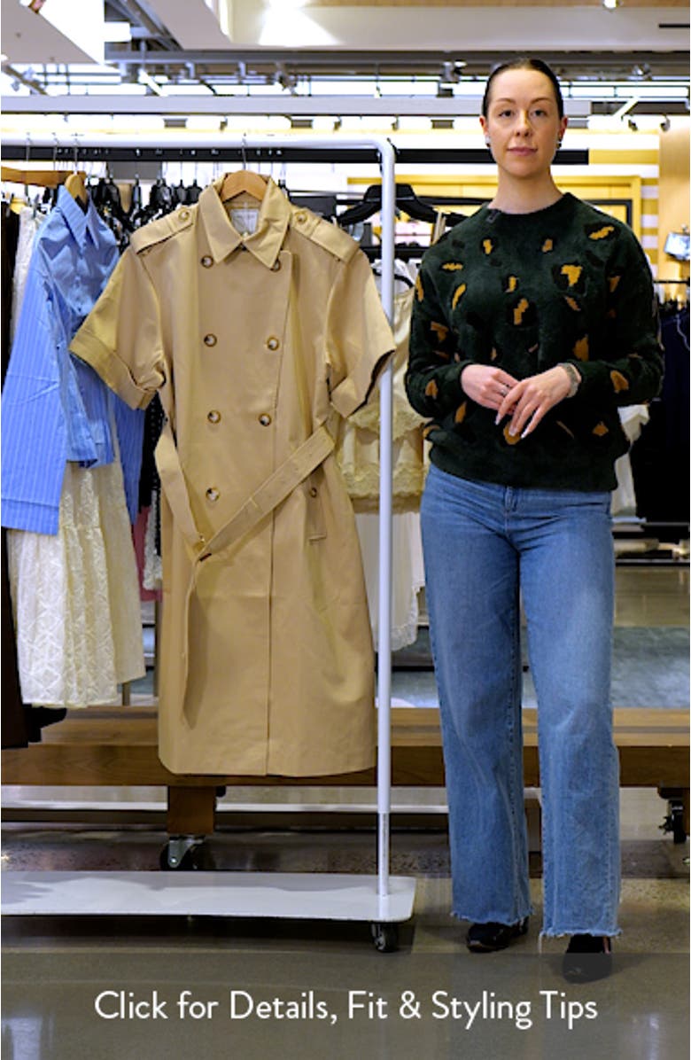 Dust & Daring Short Sleeve Cotton Blend Trench Coat, sales video thumbnail