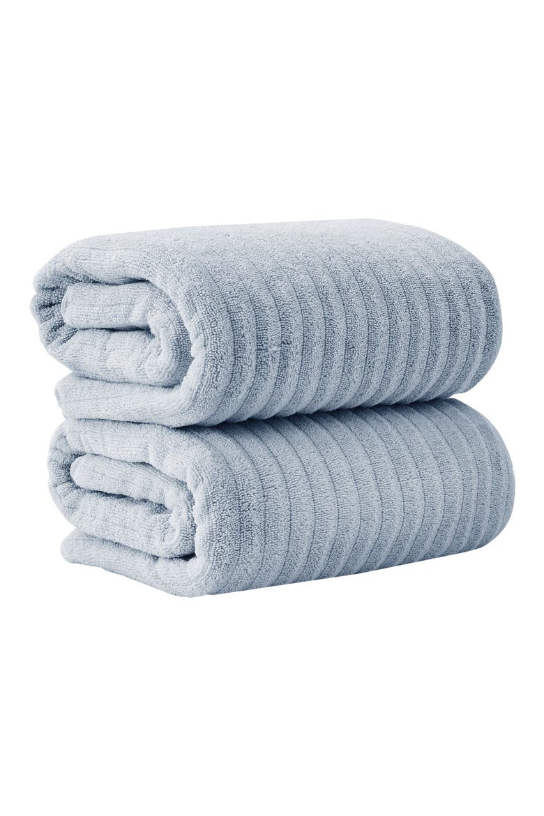 Combed Cotton 2-Pack Bath Towels, Main, color, LIGHT BLUE