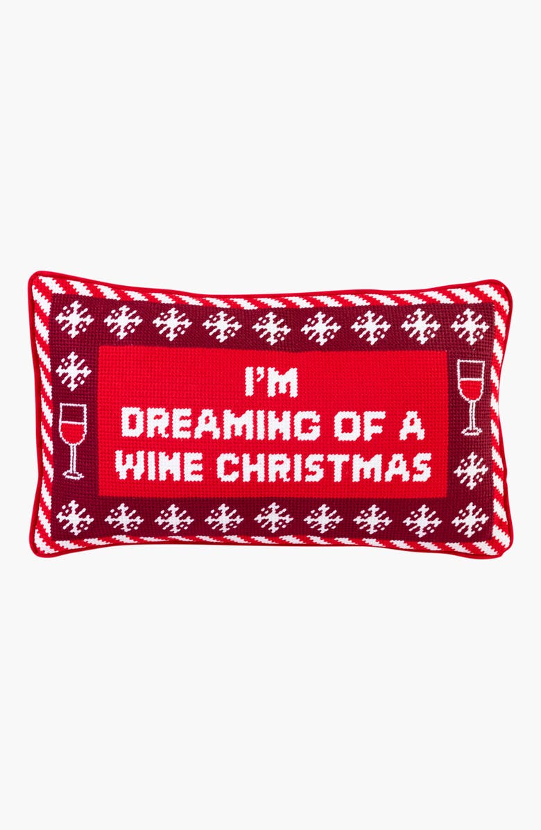 Furbish Dreaming of Wine Needlepoint Pillow, Main, color, 