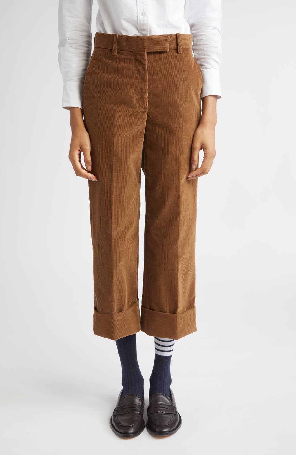 Fit 2 Cuffed Corduroy Pants, color, BROWN
