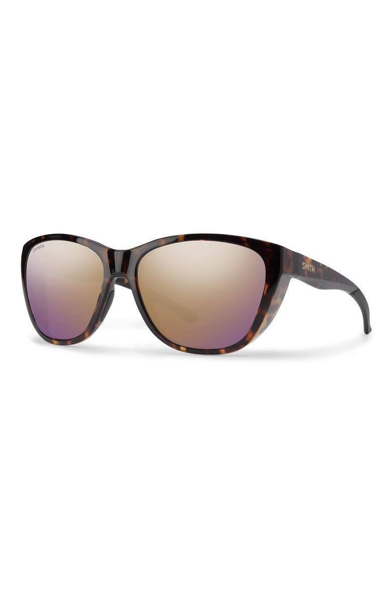 Shoal 58mm ChromaPop Polarized Wraparound Sunglasses, Alternate, color, TORTOISE / CHROMAPOP POLARIZED ROSE GOLD MIRROR