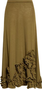Ulla Johnson Heloise Ruffle Wool Midi Skirt