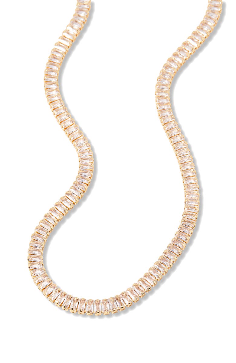 Brook and York Priya Cubic Zirconia Tennis Necklace, Alternate, color, Gold