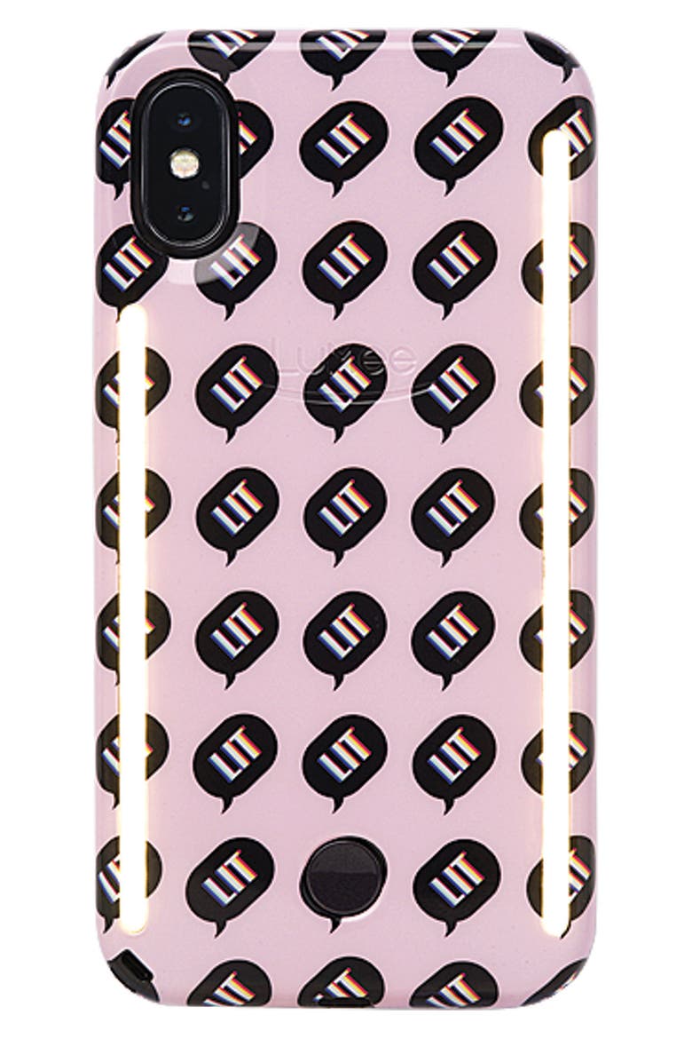 Kimoji Lit Lighted iPhone 6/6s/7/8 & 6/6s/7/8 Plus Case, Main, color, PINK