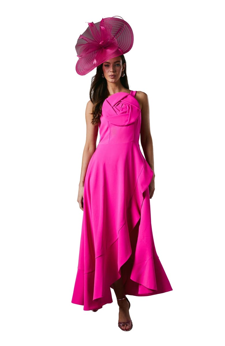 Coast Strappy Crepe Corsage Midi Dress, Main, color, Pink