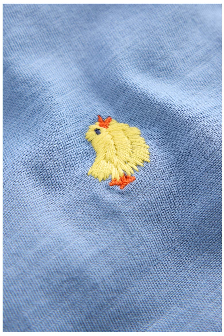Kids' Embroidered Short Sleeve Top, Alternate, color, BLUE CHICKS