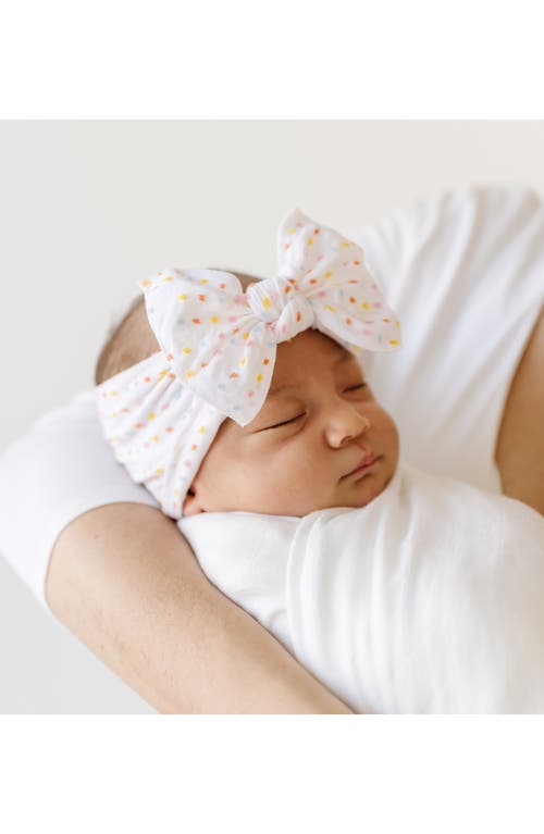 Shop Baby Bling Print Shabby Knot Headband In White Dot