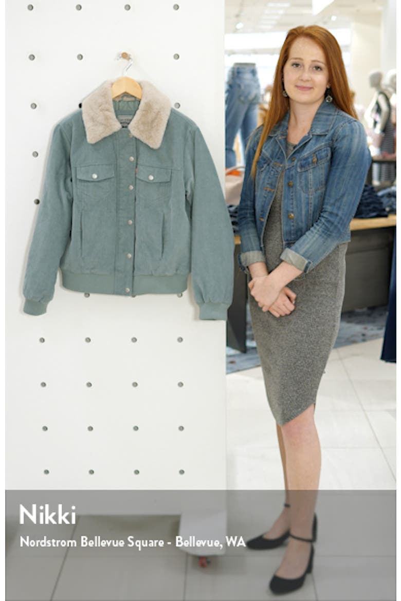 Levi's® Faux Fur Collar Corduroy Bomber Jacket video