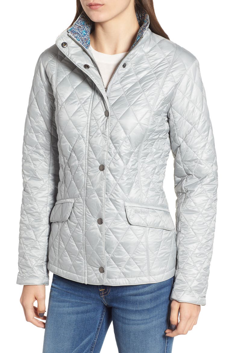 x Liberty Victoria Quilted Jacket (Nordstrom Exclusive), Alternate, color, ICE WHITE/ FUCHSIA