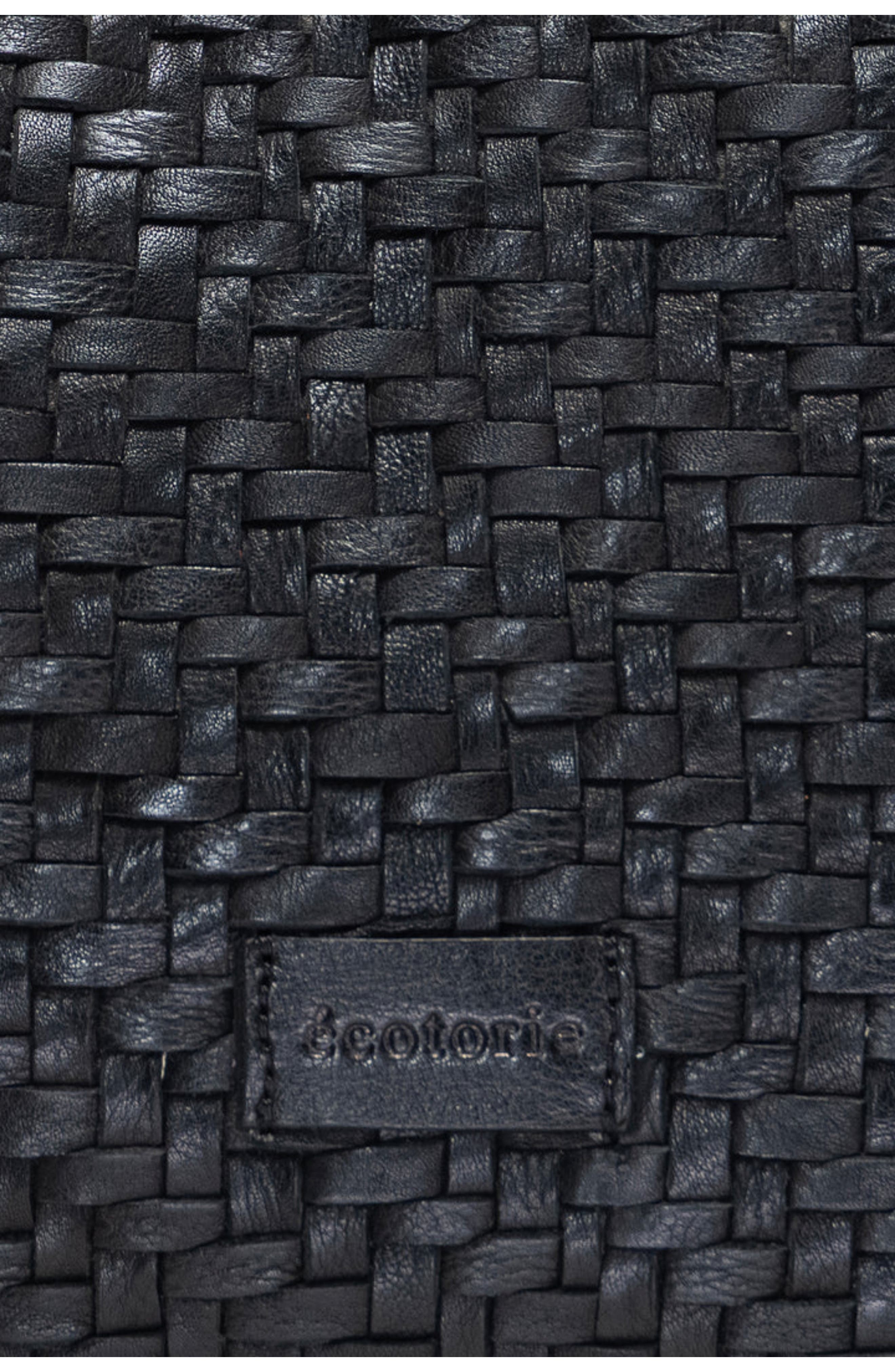 Ecotorie Lubbock Woven Leather Tote Bag, Alternate, color, Black