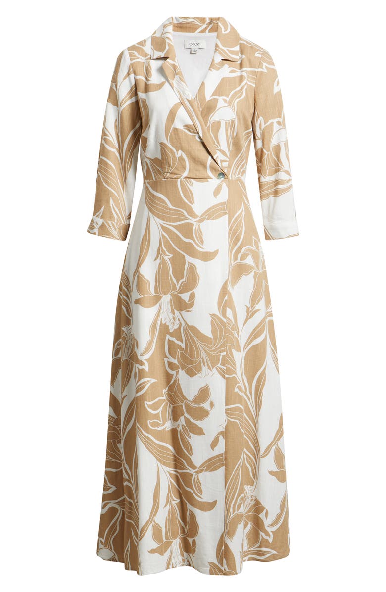 CeCe Floral Faux Wrap Maxi Dress, Alternate, color, Nomad