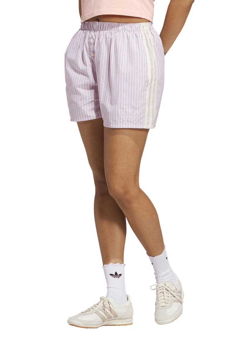 Stripe Cotton Boxer Shorts, Main, color, WHITE/ VICTORY RED/ PINK GLOW