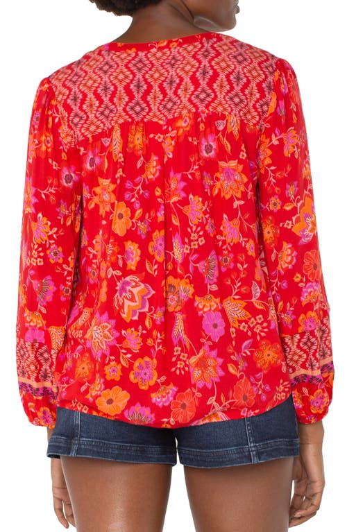 Liverpool Los Angeles Floral Button-up Shirt In Red